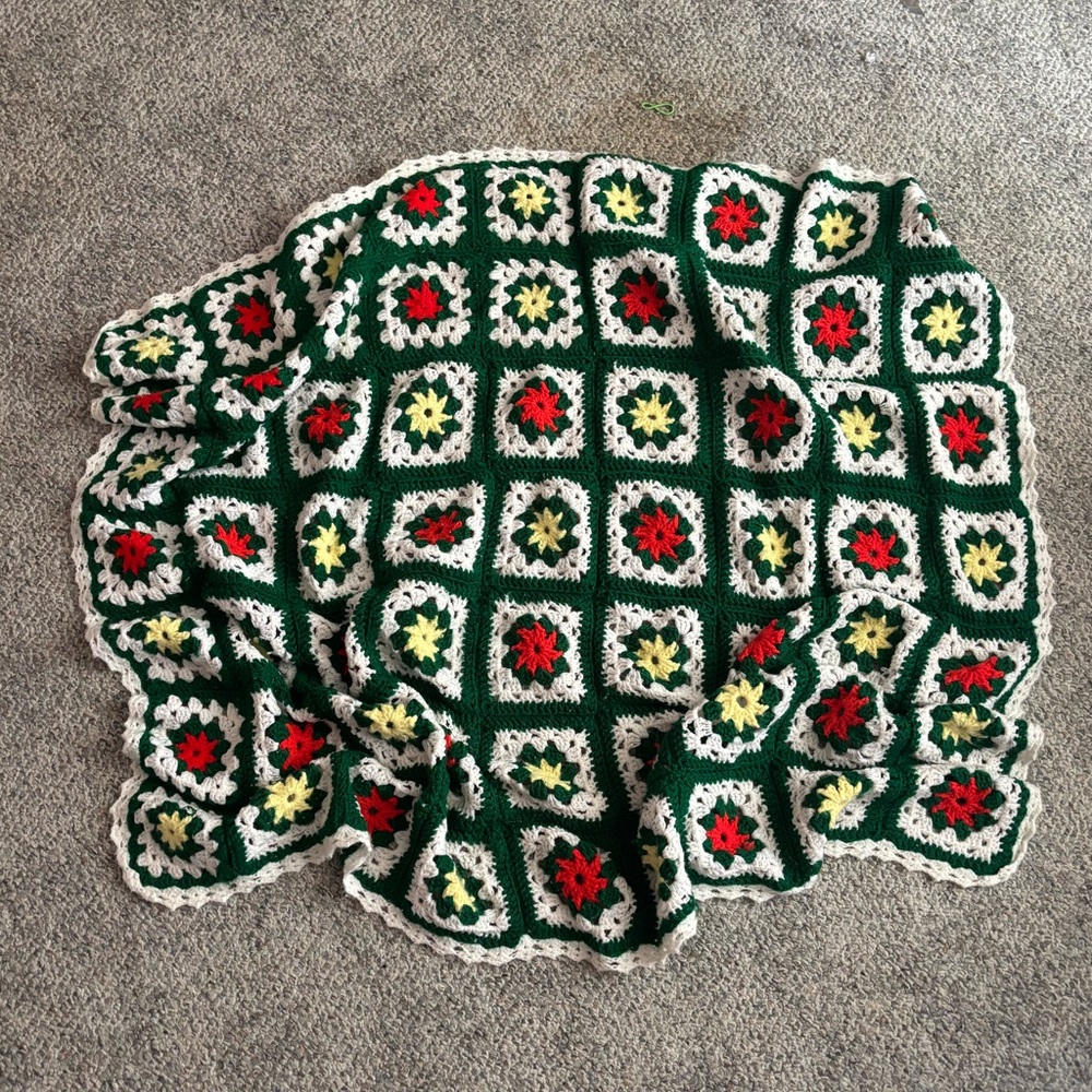 Vintage granny square blanket